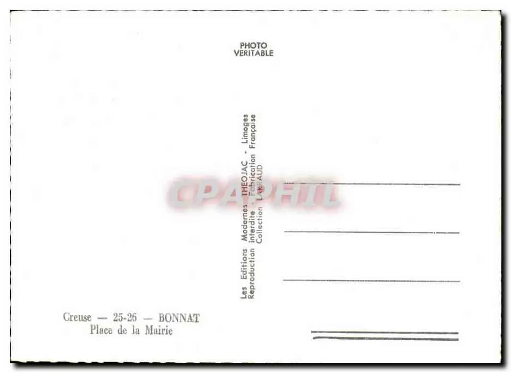Chéryjac — Praça da Prefeitura — Les Éditions IHEOJAC - Verso