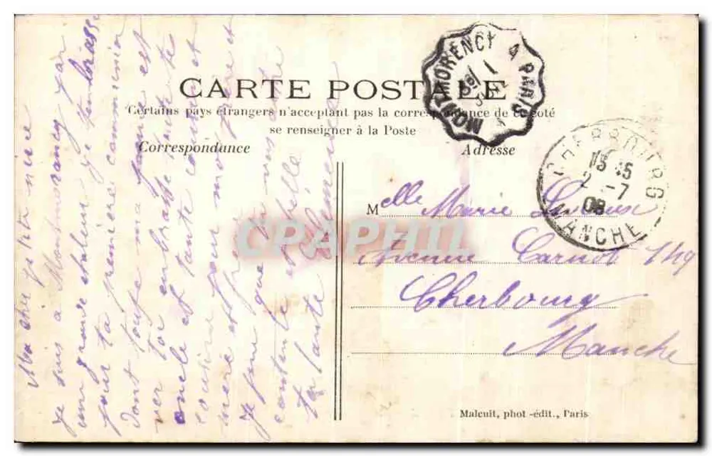 Montmorency — Platz der Station und Boulevard des Hermites — C.M. n°403 - Rückseite