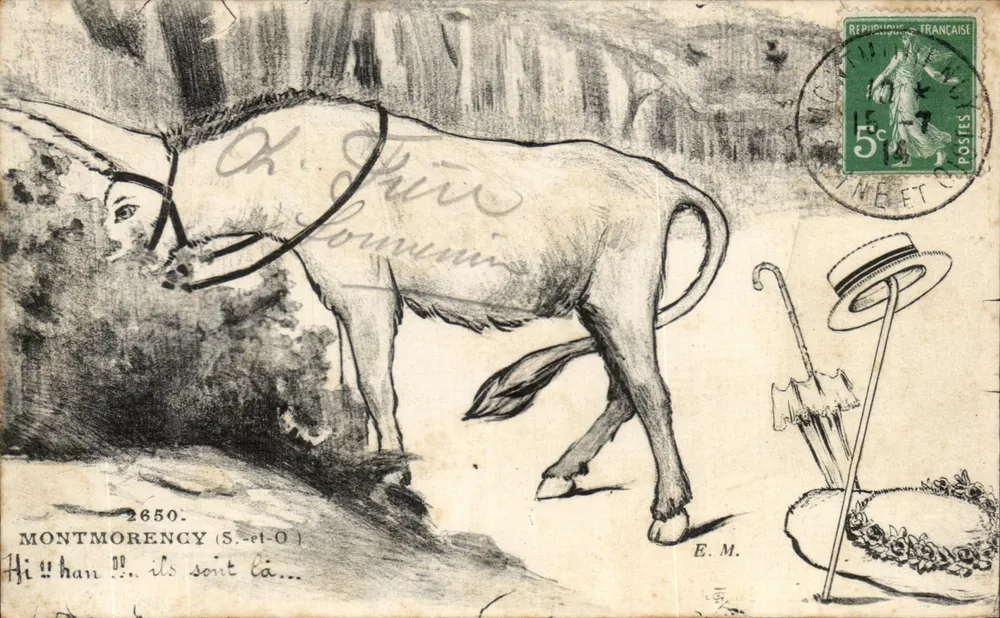 Montmorency (S.-et-O) — osioł i akcesoria — G. Malcull, fot. wyd. Paryż - Awers