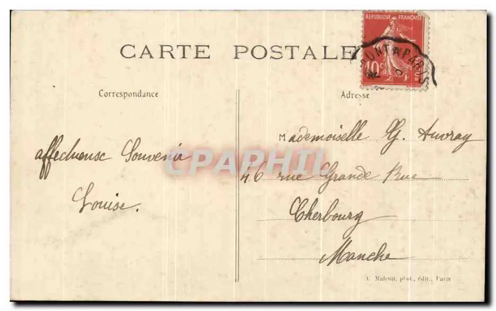 Pontoise — Fontäne der Jungfrau, Place Notre-Dame — C.M. - Rückseite