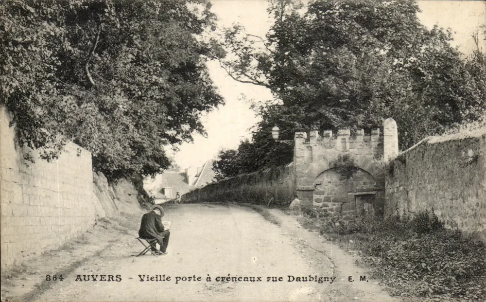 Auviers - Alte Tor mit Zinnen auf der Straße Daubigny — E.M. n°864 - Vorderseite