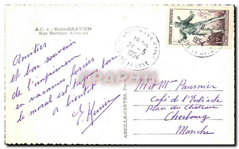 Saint-Gratien — Rue Berthier — A.C. 2, wydane przez ABEILLE-CARTES, Paryż - Rewers