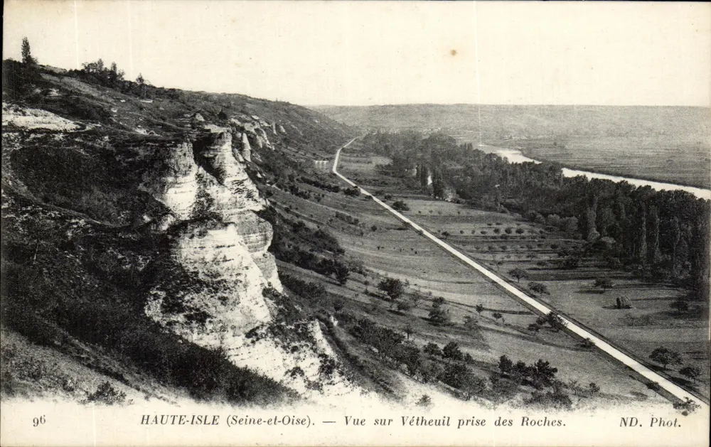 Höhe-Isle (Seine-et-Oise) — Ansicht von Vétheuil von den Roches — ND. Foto. - Vorderseite