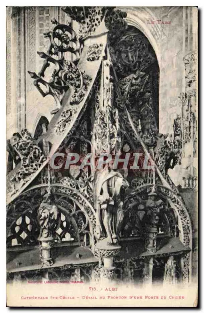 Kathedrale Sainte-Cécile - Detail des Gesimses einer Chor-Tür - Albi - Vorderseite