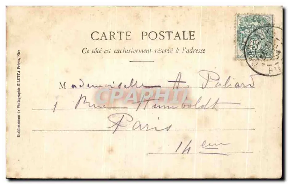 Elektrische Eisenbahn, Brücke Ste-Marie und der Mont-Blanc — Künstlerische Sammlung n°2606, Verlag Giletta, Nice - Rückseite