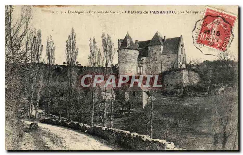 Schloss Panassou, nahe St-Cyprien — Dordogne, Umgebung von Sarlat — éditeur P.P.S. - Vorderseite