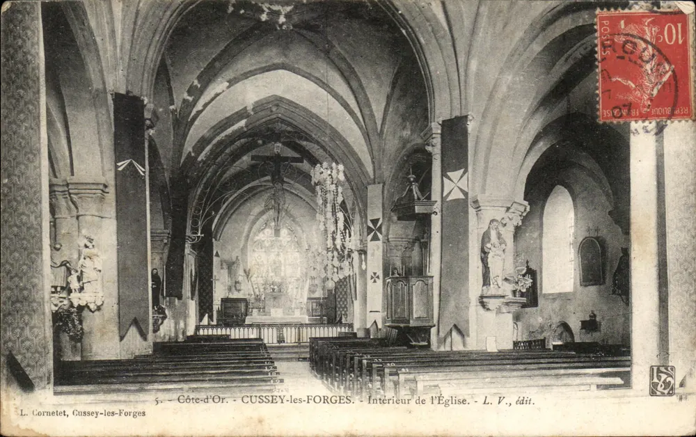 Cussey-les-Forges — Interior da Igreja — L. V., editor - Frente