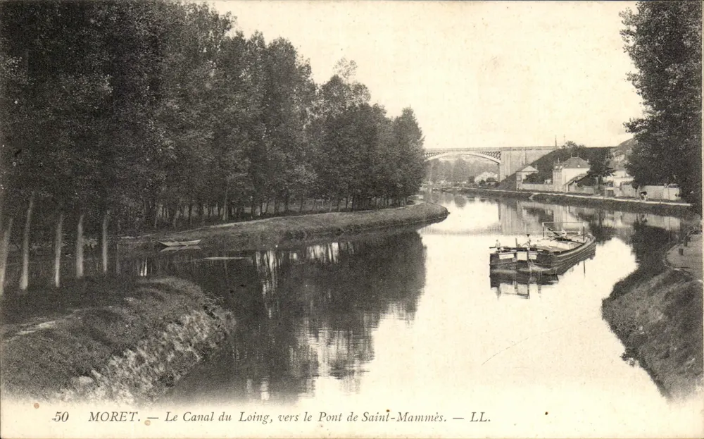 Der Loing-Kanal, in Richtung Brücke Saint-Mammès — MORET — LL. - Vorderseite