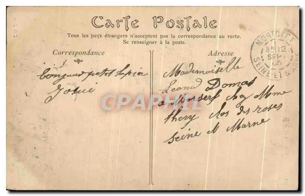 Castelo de MALMAISON — Cedro plano — Editor N°51 - Verso