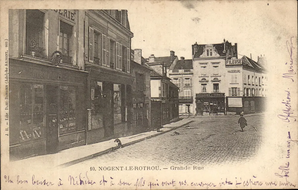 Nogent-le-Rotrou — Grande Rue — J.B. - Libr. Dahl-Bornier (Adolphe Azmoust, succ.) - Voorkant