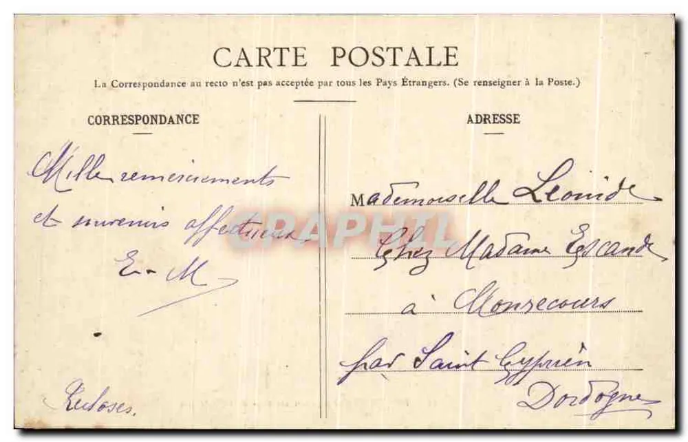 Fontainebleau — Cruzeiro do Obélisco — n°16 - Verso