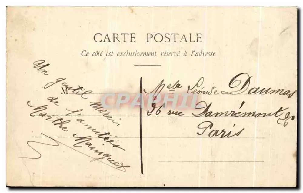 Paris - Igreja de São João e São Cristóvão — editor anônimo, n° 374 - Verso