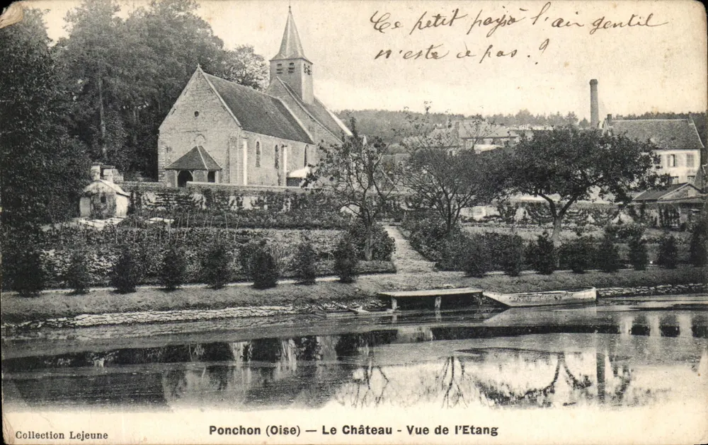 Ponchon (Oise) — O Castelo — Vista do Lago - Frente