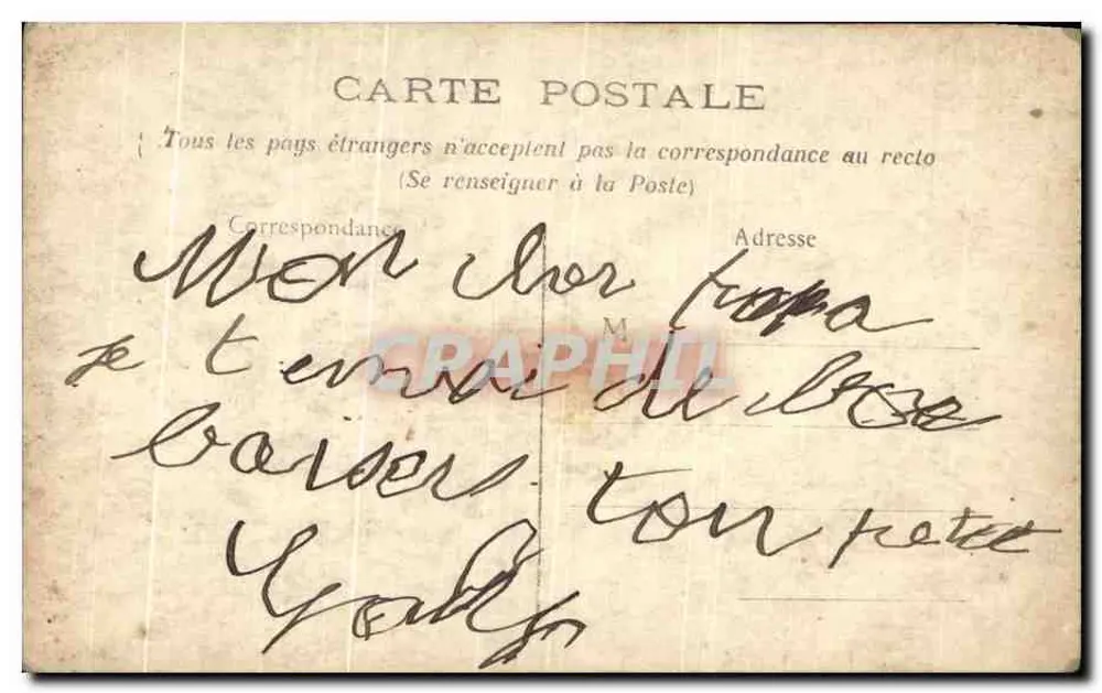 Menina segurando um peixe — 1º de Abril — editor Trécel, n° 1837 - Verso