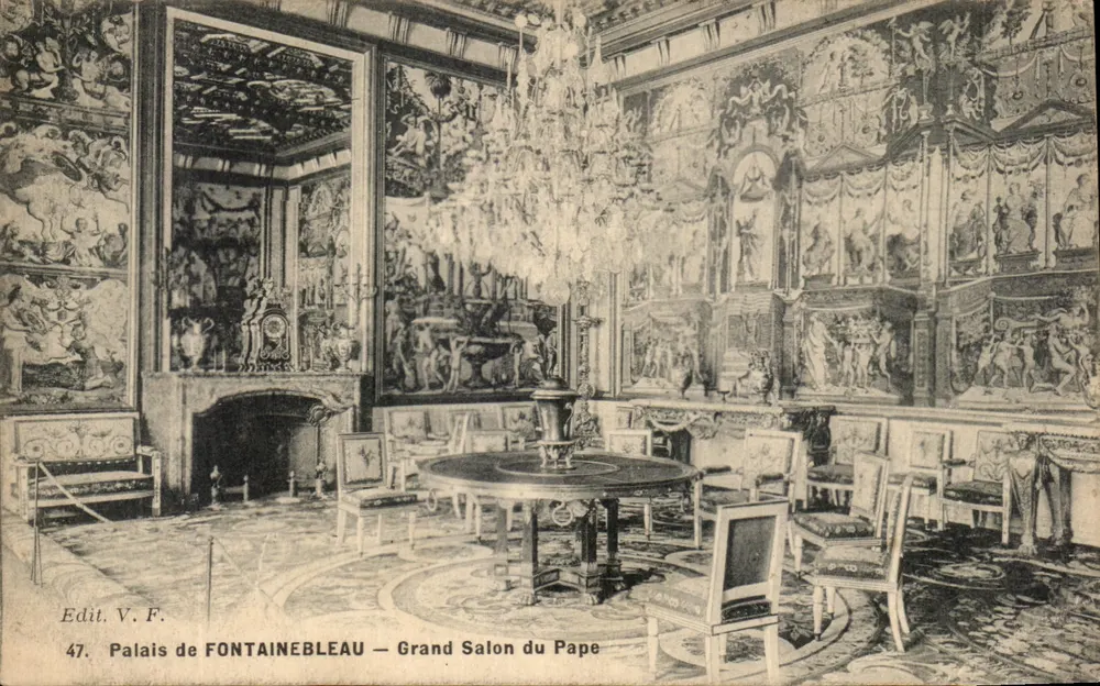 Schloss FONTAINEBLEAU — Großer Salon des Papstes — Edit. V.F. n°47 - Vorderseite