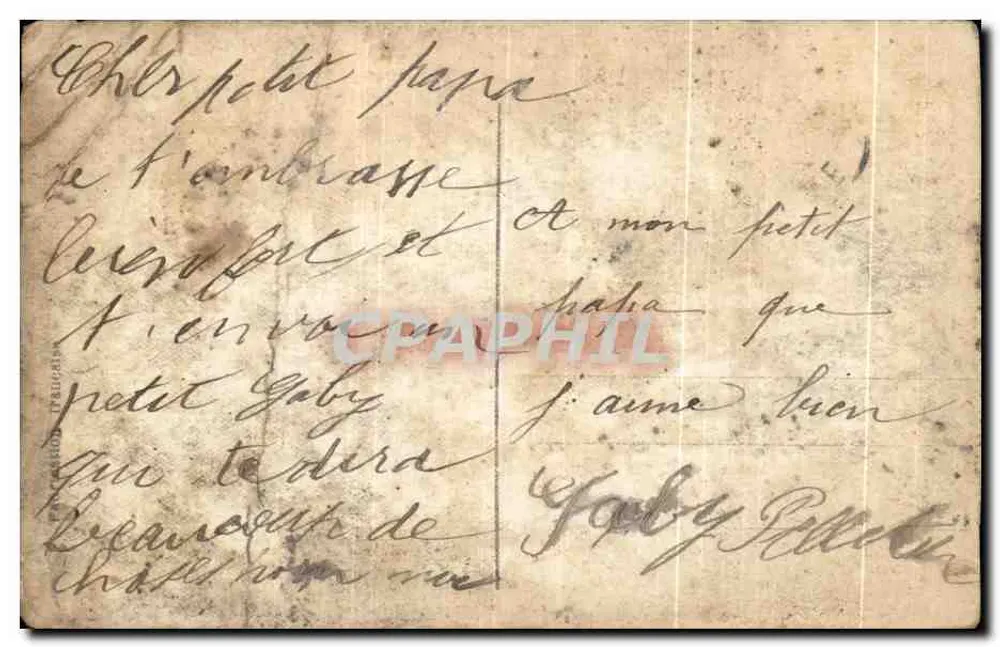 Enfant malade dans un lit à baldaquin — soldat en arrière-plan — Éditeur E.M. n°25 - Rückseite