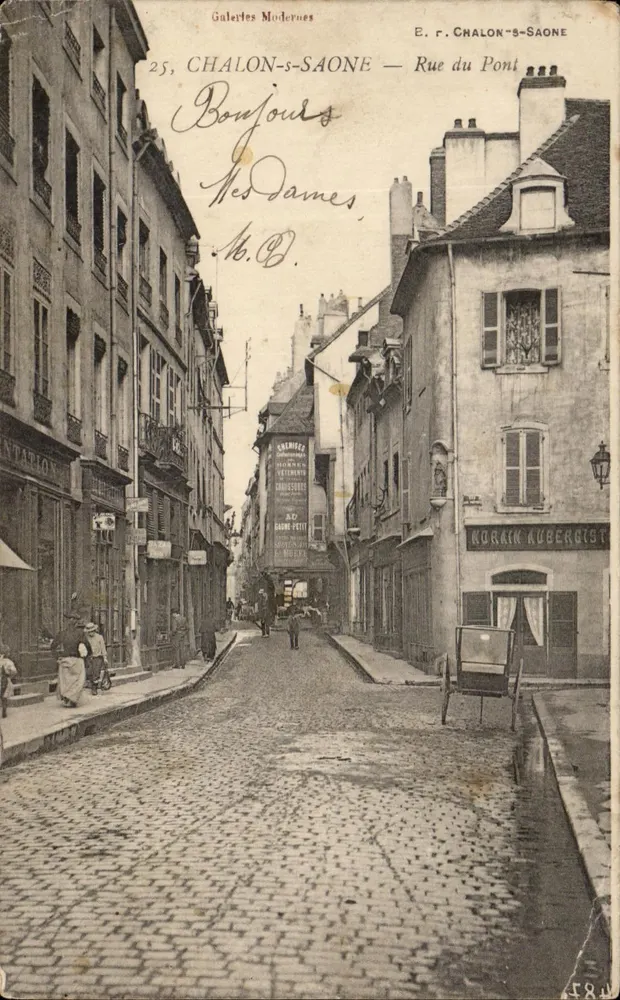 Rua do Pont — Chalon-sur-Saône — Galeries Modernes, E. F. Chalon-sur-Saône - Frente