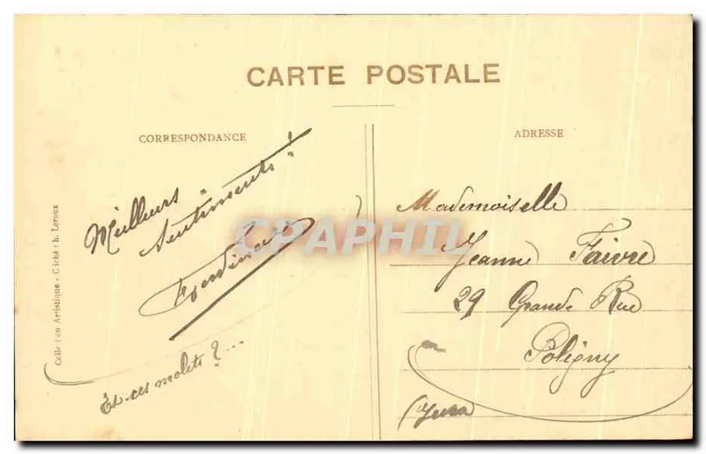 Besançon-les-Bains - Hotel der Post (1910 eröffnet) — Verlag G. Léonard - Rückseite