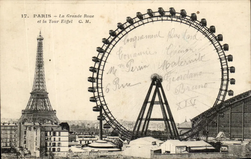 Paris — A Grande Roda e a Torre Eiffel — G. M. n°17 - Frente
