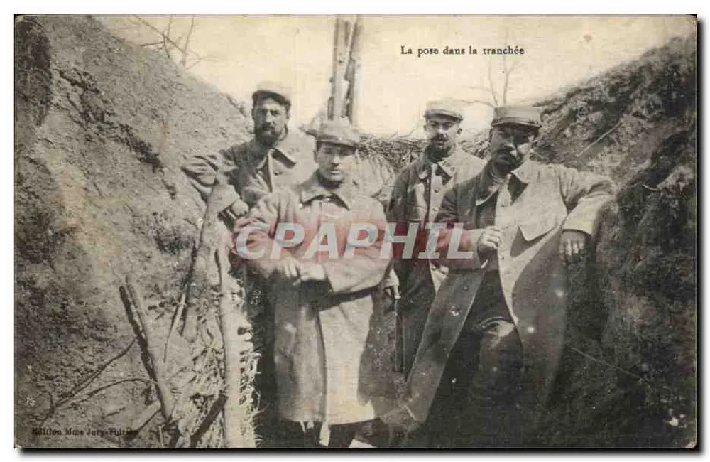 Soldados na trincheira — A pose na trincheira — Edição Mme Jury-Fulrée - Frente