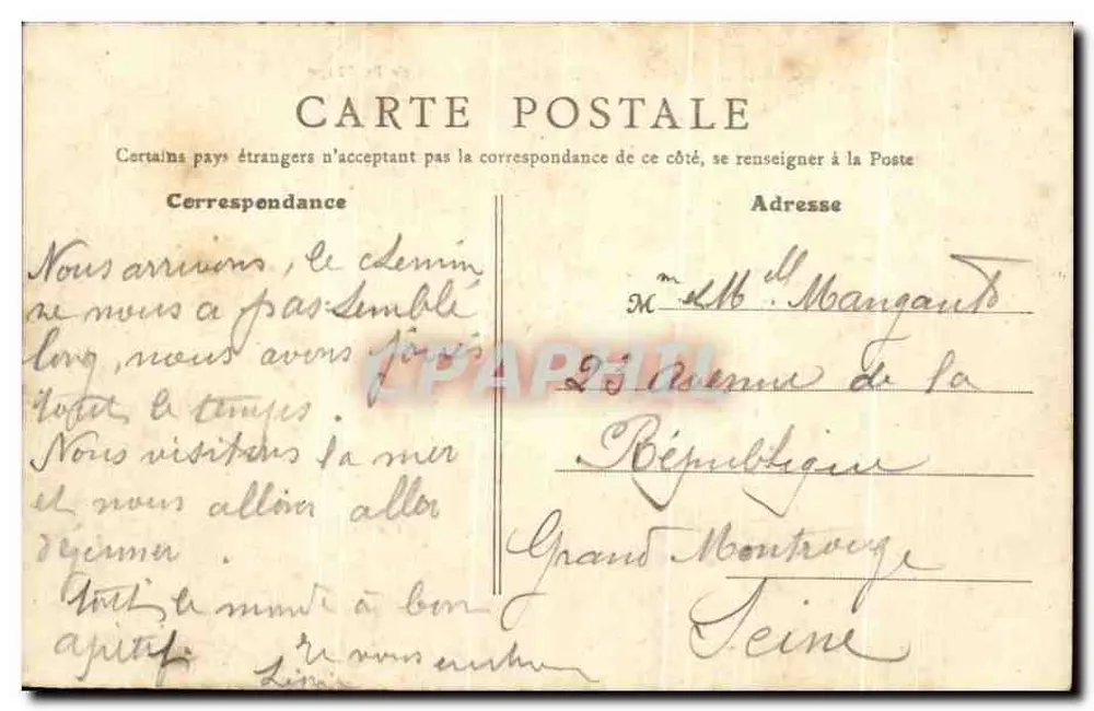 Luc-sur-Mer (Calvados) — Um canto da Praia — editor desconhecido, n° 39 - Verso