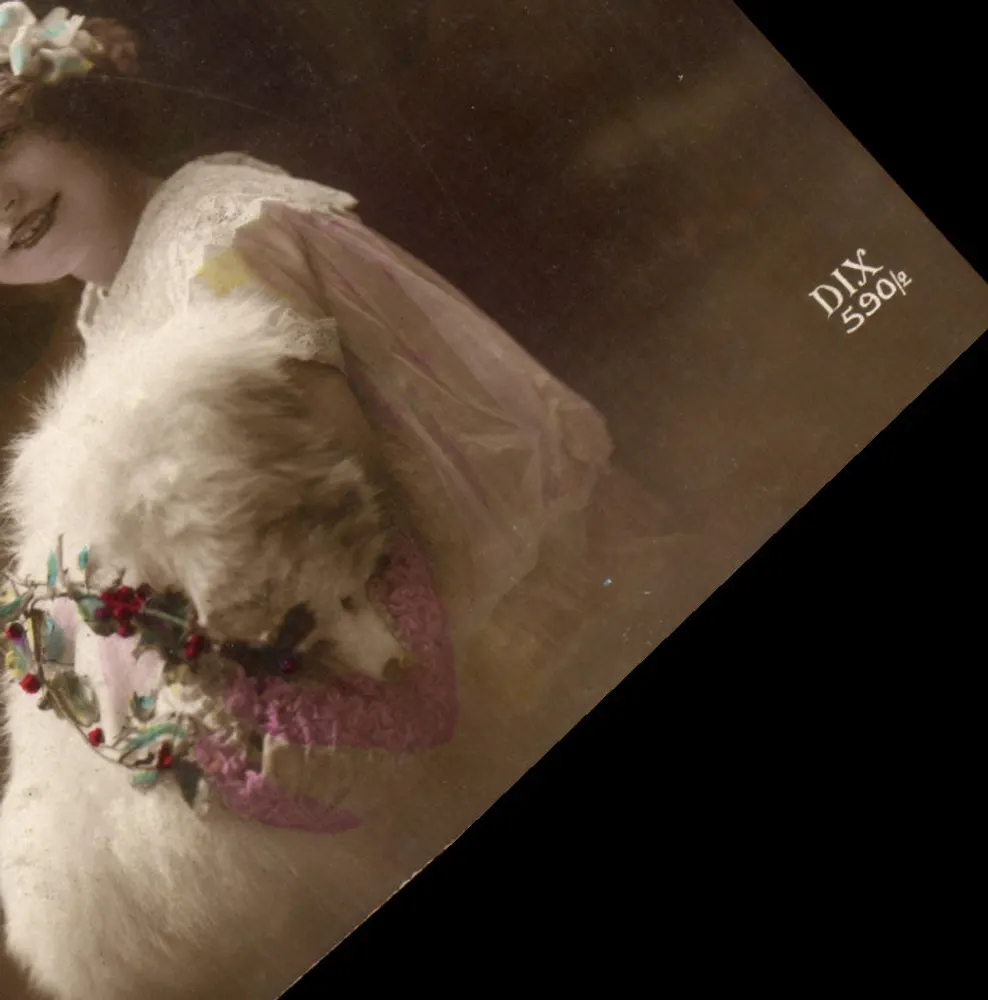 Mulher jovem e cachorro decorado — DIX 590½ — Editor DIX - Frente