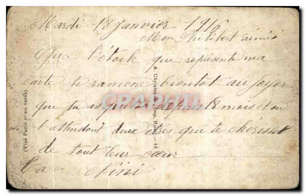 Soldat en tranchée — scène de guerre — éditeur REX n° 588 - Reverso