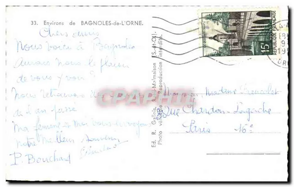 Bagnoles-de-l'Orne — Die Turm von Bonvouloir — Ed. R. Gallais, S.-et-O. - Rückseite