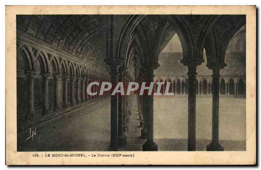 Monte-Santo-Michel - O Claustro (século XIII) - Lauret-Nel, Rennes - Frente