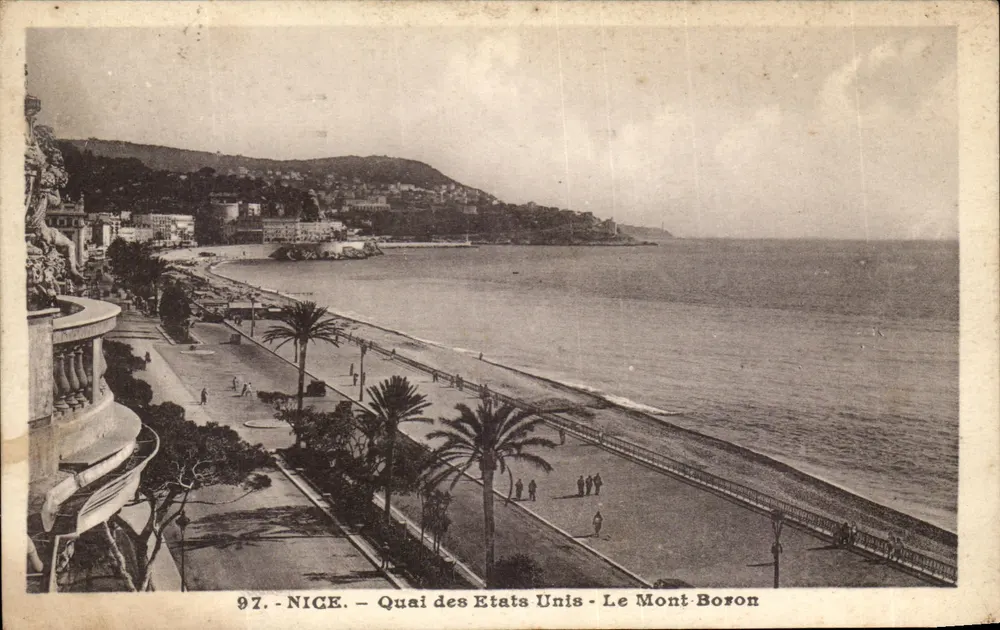 Nice - Quai des États-Unis - Le Mont Boron — J. Gilletta et Cie, Verlag Nr. 97 - Vorderseite