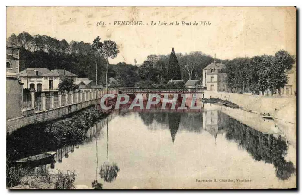 Vendôme - O Loir e o Ponte de l'Isle — Papelaria H. Chartier, Vendôme, n° 561 - Frente