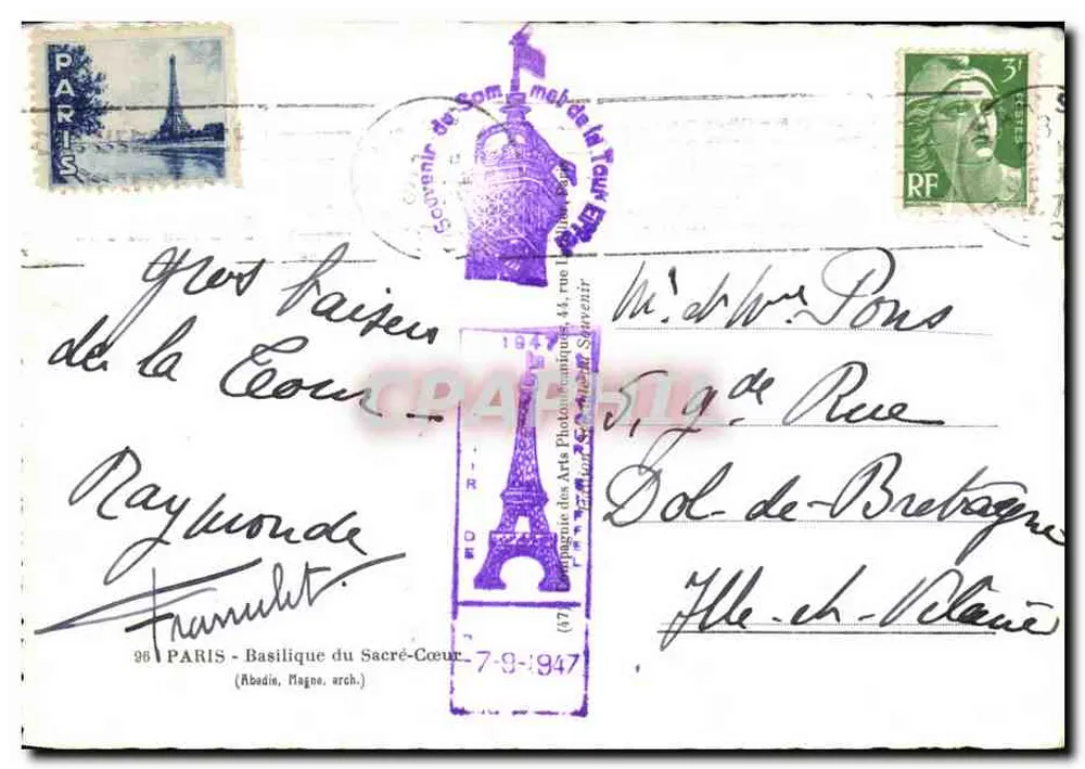 Basilika des Heiligen Herzens — Paris — Verlag CAF n°96 - Rückseite