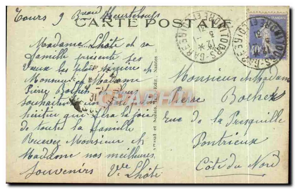 Tours — Estátua de Rabelais — Editor Corrèze - Verso