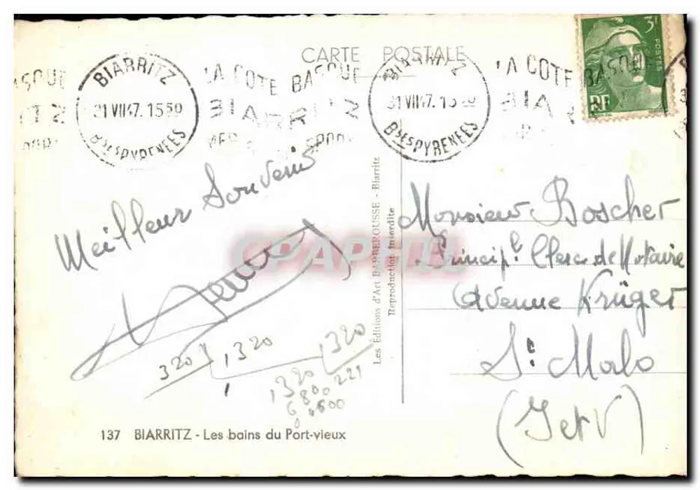 Biarritz - Os banhos do Port-vieux — Les Éditions d'Art Biarritz - Biarritz - Verso