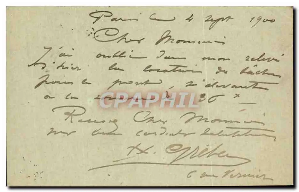 Paris - Pierre-Guérin - Carte postale de 1900 - Verso