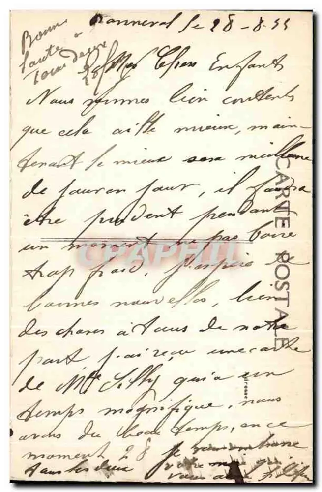 Bonneval — Die Mühle am Brückenteich auf dem Loir — Sammlung Gourmond - Rückseite