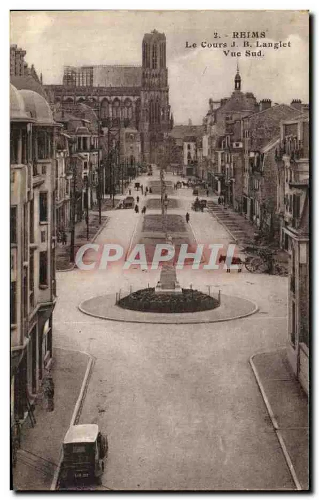 Reims - O Cours J. B. Langlet - Vista Sul - Frente