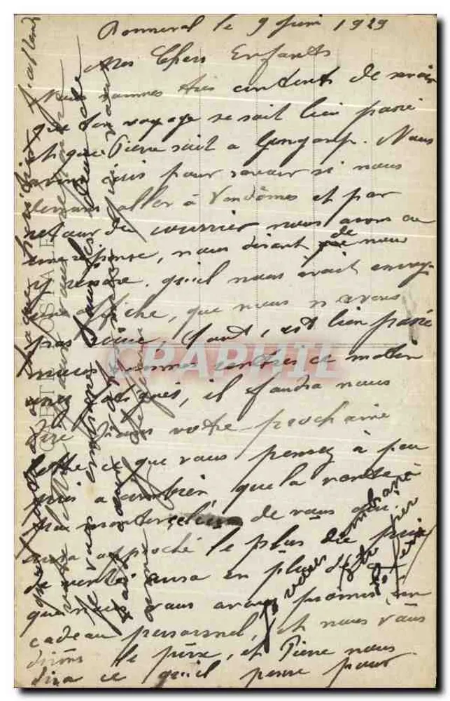 Vendôme — Denkmal für die Toten und der Mail — Repoterie H. Chartier, Vendôme, Nr. 545 - Rückseite