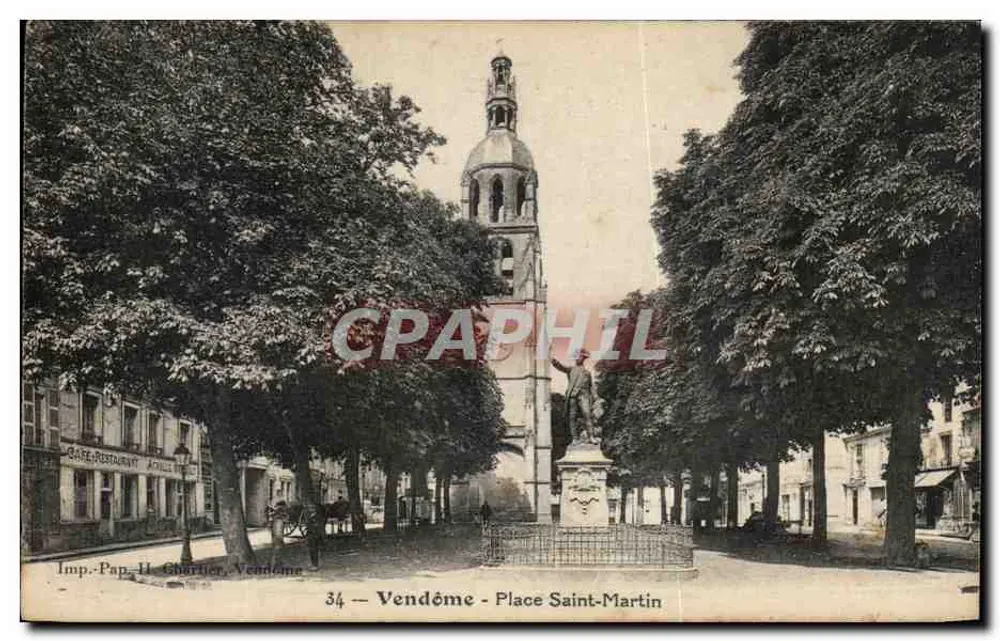 Vendôme - Praça Saint-Martin — editor H. Charlier, n°34 - Frente