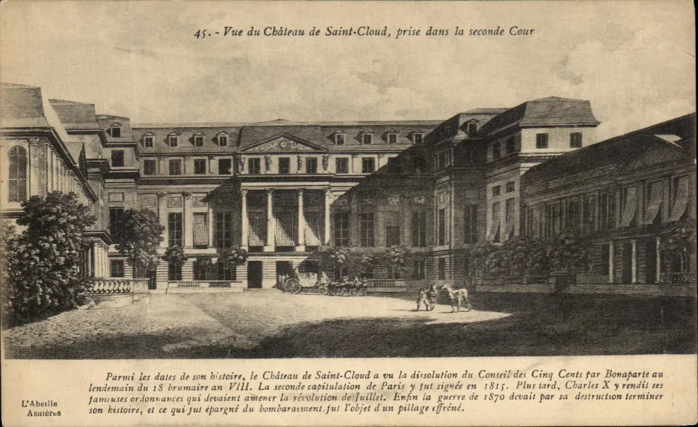 Castelo de Saint-Cloud — Vista tirada na segunda cour — L'Abetille & Asutères, n°45 - Frente