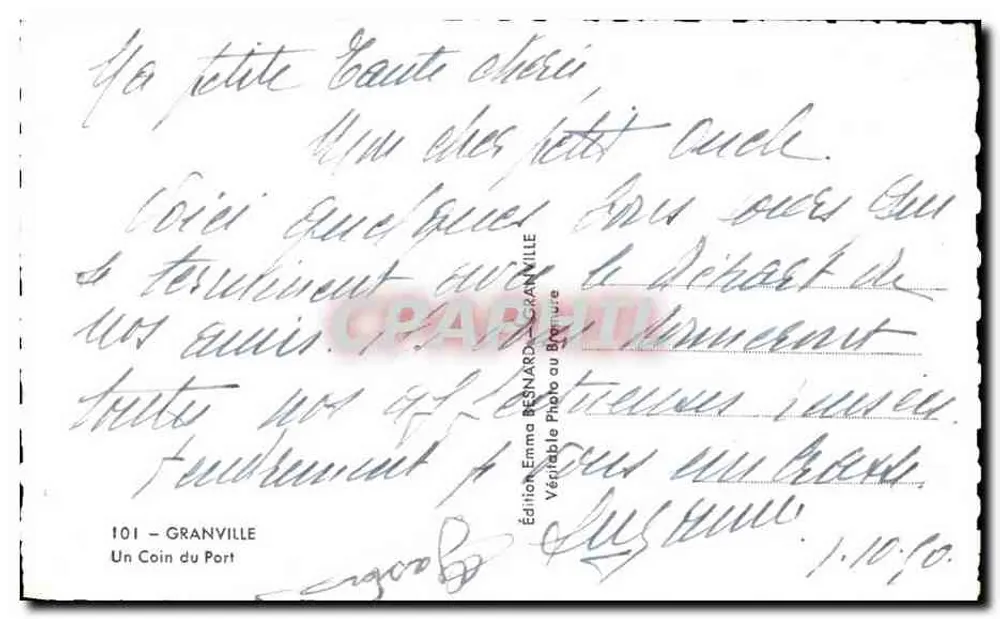 Granville — Ein Stück des Hafens — Edition Emma Bernard - Rückseite