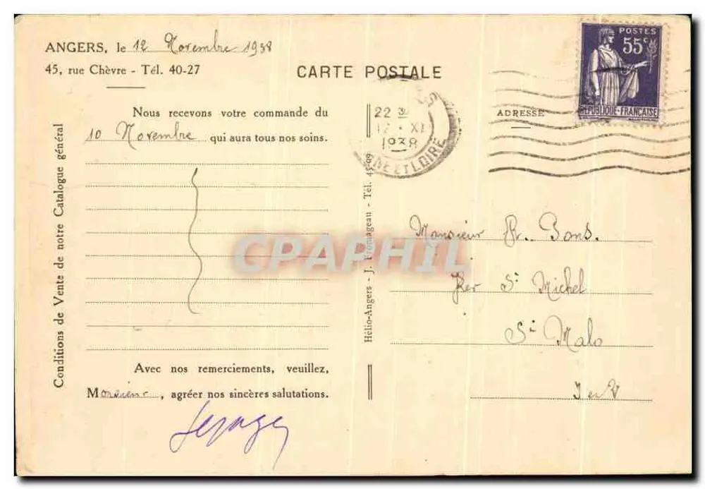Züchtung LEPAGE & Cie - ANGERS (M.-et-L.) — Internationale Ausstellung, Paris 1937 — Erster Preis - Rückseite