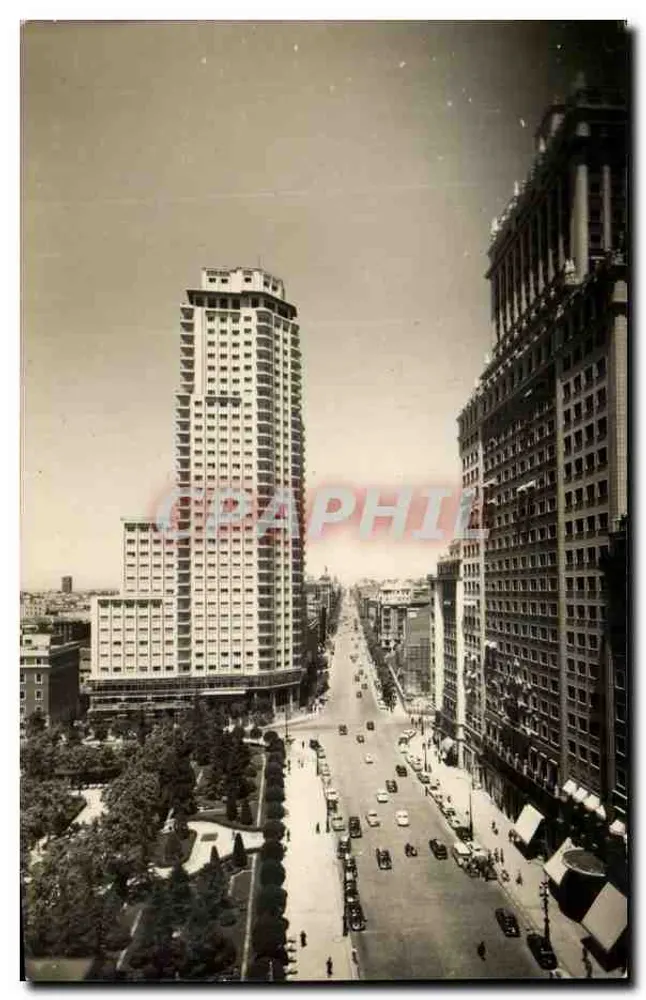 Madrid — Ansicht der Plaza de España und calle de la Princesa — Éditions Casa Motta - Vorderseite