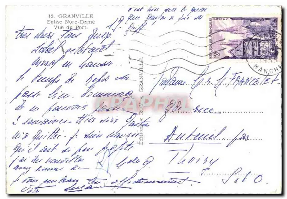 Cap-Lihou — Ansicht des Hafens mit Kirche und Booten — Éditions ROY - Rückseite