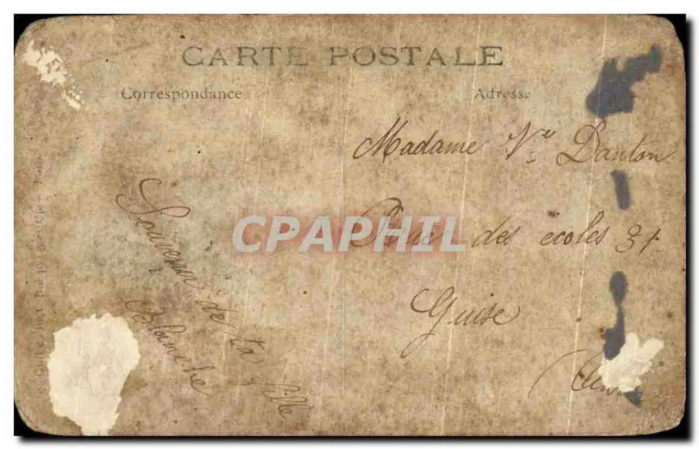 Usine textile — Ouvriers devant une machine à tisser — Carte postale sans éditeur imprimé - Rückseite
