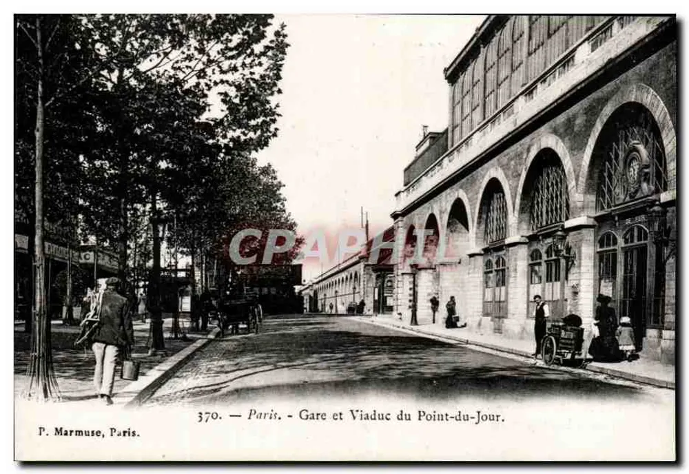 Paris - Bahnhof und Viadukt von Point-du-Jour — P. Marmuse, Paris, n° 370 - Vorderseite