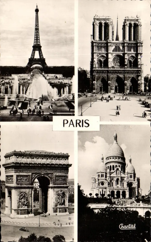 Paris — Eiffelturm, Notre-Dame, Triumphbogen, Sacré-Cœur — Éditions Chantal - Vorderseite