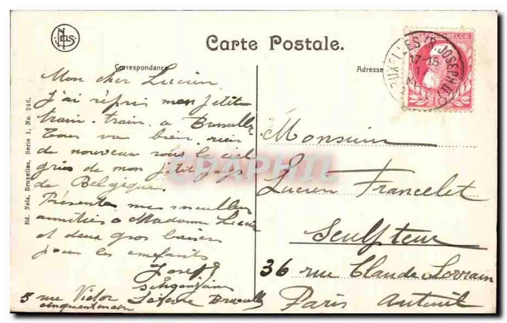 Bruxelas - Casa das Corporações (grand'place) — Ed. Nels, Bruxelas, Série 1, No. 246 - Verso