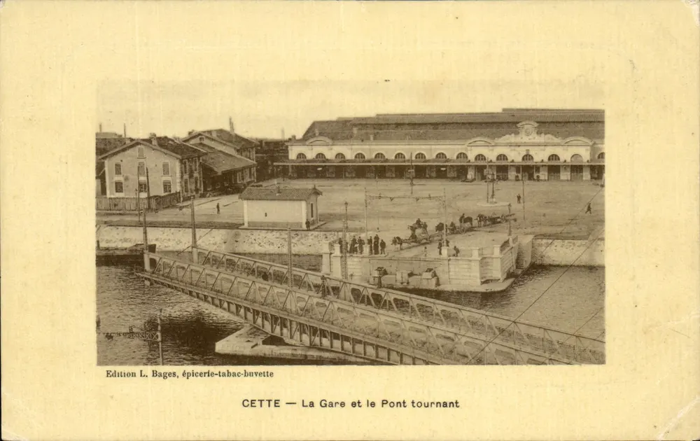 Dieses — Die Station und die Drehbrücke — Edition L. Bages, Lebensmittel-Tobak-Brauerei - Vorderseite