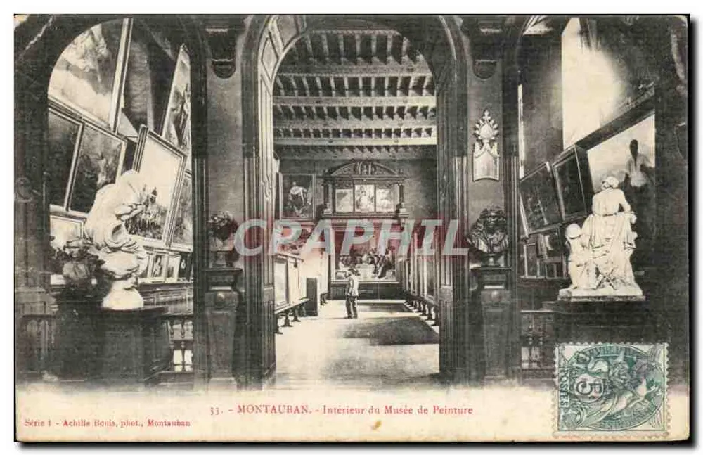 Montauban — Innenansicht des Malermuseums — Achille Houis, phot., Montauban, Serie I, n°33 - Vorderseite